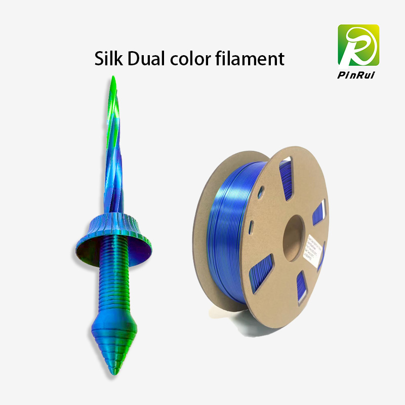 Dwa kolory w filamencie podwójny kolor jedwabny filamer dla drukarki 3D gorący filament Pinrui